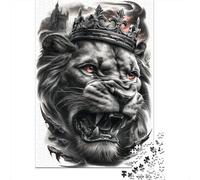 1000 Pieces Jigsaw Puzzles for Teenagers Royal Lion King Art Print -1 Jigsaws for Adults Hands-on Game But Fun And Humorous Unique Birthday And Xmas Gifts 38x26cm/1000pcs