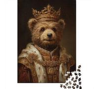 1000 Pieces Jigsaw Puzzles for Teenagers Royal Teddy Bear Decor Jigsaw Puzzle Relaxing Games Analysis And Logic Challenging Game Gifts 52x38cm/1000pcs