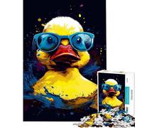 1000 Pieces Jigsaw Puzzles for Teenagers Rubber Duck With Sunglasse Fun Activities at Home Learning Educational Family Game for And 14 Years And over (50X75cm)