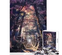 1000 Pieces Jigsaw Puzzles for Teenagers Sacred Sakura Shrine Path Quality Shared Family Enjoyment Lovely Holiday Idea (38x26cm)