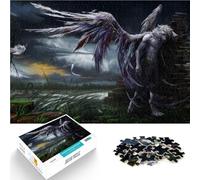 1000 Pieces Jigsaw Puzzles for teenagers Sad wolf angel Lernspiele DIY Spielzeug Wunschliste mit dem Weihnachtsmann52x38cm