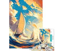 1000 Pieces Jigsaw Puzzles for Teenagers Sailing at Sunset Adult Jigsaw Puzzle Hands-on Game Stress Reliever Challenging Game Gifts (Size 38x52cm)