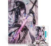 1000 Pieces Jigsaw Puzzles for teenagers samurai girl Herausforderndes Spiel Einzigartige Geburtstags- und Geschenkideen75x50cm