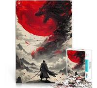 1000 Pieces Jigsaw Puzzles for teenagers samurai moon red japanese Entspannungsspiele Geburtstagsgeschenk52x38cm