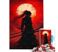 1000 Pieces Jigsaw Puzzles for Teenagers Samurai Woman Silhouette Jigsaw Puzzle 1000 Impossible Game Art Work Gifts Learning Educational (Size 38x52cm)