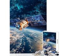 1000 Pieces Jigsaw Puzzles for Teenagers Satellite Orbiting Earth in Space Art Home Decoration Toys Gifts Ideas Relax Games Wishlist with Santa Claus Size 50x75cm