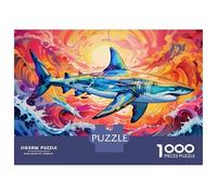 1000 Pieces Jigsaw Puzzles for Teenagers Shark Jigsaw for Adults Hands-on Game Pattern Assembly Fun at Home Activities, 70x50cm/1000pcs