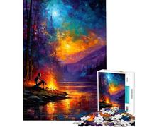 1000 Pieces Jigsaw Puzzles for Teenagers Skeleton by The Fire Puzzles for Adults Family Game Improve Memory Fun Activities at Home (Size 38x52cm)