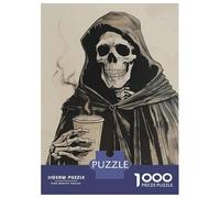 1000 Pieces Jigsaw Puzzles for Teenagers Skeleton Coffee Adult Puzzles Brain Teaser Game Difficult Hard Fun Activities at Home 70x50cm/1000pcs
