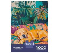 1000 Pieces Jigsaw Puzzles for Teenagers Sleeping Dog in Tropical Garden Jigsaw Puzzle Relaxing Games Analysis And Logic Challenging Game Gifts 52x38cm/1000pcs