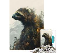 1000 Pieces Jigsaw Puzzles for Teenagers Sloth Double Exposure Fun Activities at Home Learning Educational Family Game for And 14 Years And over (38X52cm)