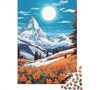 1000 Pieces Jigsaw Puzzles for Teenagers Snowy Mountain Night Scene Jigsaw Puzzle Relaxing Games Analysis And Logic Challenging Game Gifts 38x26cm/1000pcs
