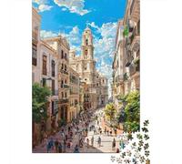 1000 Pieces Jigsaw Puzzles for Teenagers Spain's Historic Streetscape Puzzles for Adults Relaxing Games Stress Reliever Fun at Home Activities, 38x26cm/1000pcs