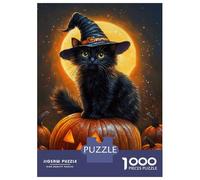 1000 Pieces Jigsaw Puzzles for Teenagers Spooky Pumpkin Cat -1 Puzzle for Adults Relax Games Hand Speed Race Christmas Birthday Gifts 52x38cm/1000pcs