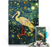 1000 Pieces Jigsaw Puzzles for teenagers Spoonbill in Starry Night Forest Präzisionsschnitt Geschenkideen75x50cm
