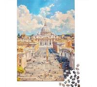 1000 Pieces Jigsaw Puzzles for Teenagers St. Peter's Basilica in Rome-2 Puzzles for Adults Relaxing Games Stress Reliever Fun at Home Activities, 52x38cm/1000pcs