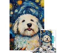 1000 Pieces Jigsaw Puzzles for Teenagers Starry Doggy Night Jigsaw Puzzle 1000 Home Decoration Toys Gifts Ideas Stress Reliever (Size 50x75cm)