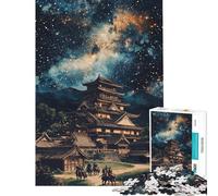 1000 Pieces Jigsaw Puzzles for Teenagers Starry Night at The Castle Jigsaw Puzzle 1000 Impossible Game Art Work Gifts Learning Educational (Size 38x52cm)