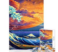 1000 Pieces Jigsaw Puzzles for Teenagers Starry Night Wave Japan Quality Shared Family Enjoyment Lovely Holiday Idea (38x52cm)