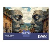 1000 Pieces Jigsaw Puzzles for Teenagers Stone Faces in Village Adult Puzzles Brain Teaser Game Difficult Hard Fun Activities at Home 38x26cm/1000pcs