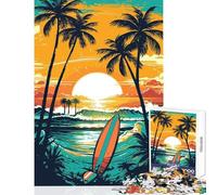 1000 Pieces Jigsaw Puzzles for Teenagers Surf Board Vintage Retro Educational Game Stress Reliever DIY Toys Birthday Present, Gifts, (38X26CM)