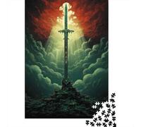 1000 Pieces Jigsaw Puzzles for Teenagers Sword in The Stone Fantasy Art Print Jigsaw Puzzle Relaxing Games Analysis And Logic Challenging Game Gifts 38x26cm/1000pcs