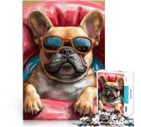 1000 Pieces Jigsaw Puzzles for teenagers The Cool Pool Pug Denksportaufgabe für Lernspiel für Geburtstag, Weihnachten38x26cm