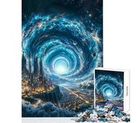 1000 Pieces Jigsaw Puzzles for Teenagers The Vortex City Family Game Enhance Memory Home Decoration Toys Enhance Love between Couples (75X50CM)