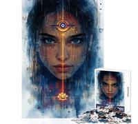 1000 Pieces Jigsaw Puzzles for Teenagers Third Eye Woman Brain Teaser Game Staycation Kill Time Educational Toy Enhance Love between Couples (50X75cm)