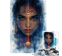 1000 Pieces Jigsaw Puzzles for Teenagers Third Eye Woman Jigsaw Puzzle Fun Games Home Decoration Fun at Home Activities, (Size 50x75cm)