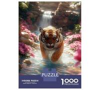 1000 Pieces Jigsaw Puzzles for Teenagers Tiger in Waterfall Paradise Jigsaw for Adults Hands-on Game Pattern Assembly Fun at Home Activities, 38x26cm/1000pcs