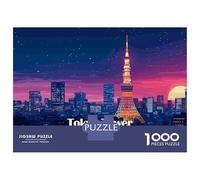1000 Pieces Jigsaw Puzzles for Teenagers Tokyo Tower at Night Teenager Puzzles Brain Teaser Game A Work of Art Fun at Home Activities, 70x50cm/1000pcs