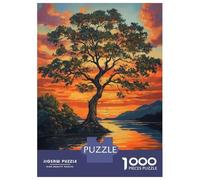 1000 Pieces Jigsaw Puzzles for Teenagers Tree by Sunset in Autumn Adult Puzzles Brain Teaser Game Difficult Hard Fun Activities at Home 70x50cm/1000pcs