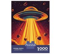 1000 Pieces Jigsaw Puzzles for Teenagers UFO Over Planet Adult Puzzles Brain Teaser Game Difficult Hard Fun Activities at Home 38x26cm/1000pcs