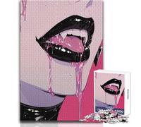 1000 Pieces Jigsaw Puzzles for Teenagers Vampire Lips Educational Family Game Difficult Challenge Birthday Gift Size 50x75cm