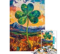 1000 Pieces Jigsaw Puzzles for Teenagers Vibrant Clover Landscape Jigsaw 1000 Piece Relax Games Great Gifts for Games Difficult Challenge (Size 38x52cm)