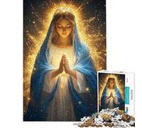 1000 Pieces Jigsaw Puzzles for Teenagers Virgin Mary Jigsaw Puzzle Fun Games Home Decoration Fun at Home Activities, (Size 38x26cm)