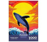 1000 Pieces Jigsaw Puzzles for Teenagers Whale Breaching Sunset Adult Jigsaw Puzzle Relaxing Games Analysis And Logic Unique Birthday And Xmas Gifts 70x50cm/1000pcs