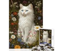 1000 Pieces Jigsaw Puzzles for Teenagers Whiskered Serenity in Bloom Quality Shared Family Enjoyment Lovely Holiday Idea (38x26cm)