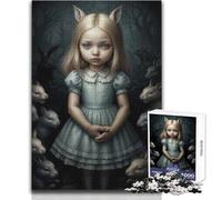 1000 Pieces Jigsaw Puzzles for Teenagers White Rabbit Haunted Forest Beautiful Design Game Birthday Present Art Work Gift Size 38x26cm