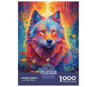 1000 Pieces Jigsaw Puzzles for Teenagers Wolf Art Series Style 12 Adult Puzzles Brain Teaser Game Difficult Hard Fun Activities at Home 52x38cm/1000pcs