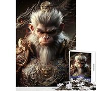 1000 Pieces Jigsaw Puzzles for Teenagers Wukong The Monkey King Fun Games Precision Cutting Home Decoration Toys Enhance Love between Couples (26X38cm)