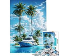 1000 Pieces Jigsaw Puzzles for Teenagers Yachting Dreams for Educational Game Challenge Toy Hands-on Game Difficult Challenge Funny Gifts (Size 38x26cm)