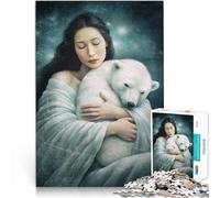 1000 Pieces Jigsaw Puzzles for teenagers You Are Safe Polar Bear Präzisionsschnitt mit passendem Poster und Quizblatt75x50cm