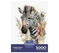 1000 Pieces Jigsaw Puzzles for Teenagers Zebra Watercolor Adult Puzzles Brain Teaser Game Difficult Hard Fun Activities at Home 52x38cm/1000pcs