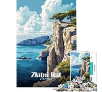 1000 Pieces Jigsaw Puzzles for Teenagers Zlatni Rat Croatia Cliffside Challenging To Complete Enhance Memory Hands-on Game for And from 14 Years And over (38x26cm)