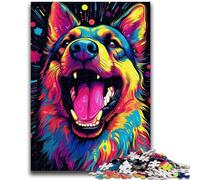 1000 Pieces Jigsaw Puzzles For Teens And Adults A Happy Naughty Dog Stress Reliever Difficult Challenge with Matching Poster And Trivia Sheet 50x75cm