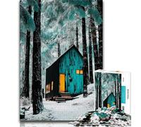 1000 Pieces Jigsaw Puzzles For Teens And Adults A Single Illuminated Cabin 1000 Pieces for Teenagers,Decompressing Intellectual Educational Toy Perfect Decoration 75x50cm