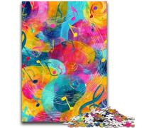 1000 Pieces Jigsaw Puzzles For Teens And Adults Abstract Music Notes Puzzles for Adults,Learning Educational Toys Family Games Gifts for Friends And Family (38x26cm)