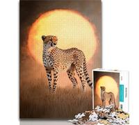 1000 Pieces Jigsaw Puzzles For Teens And Adults African Cheetah 1000 Pieces for Adults,deal As Gifts for The Whole Family for Ages 14+ 38x26cm